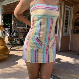 Y2k multicolor pop spaghetti strap dress